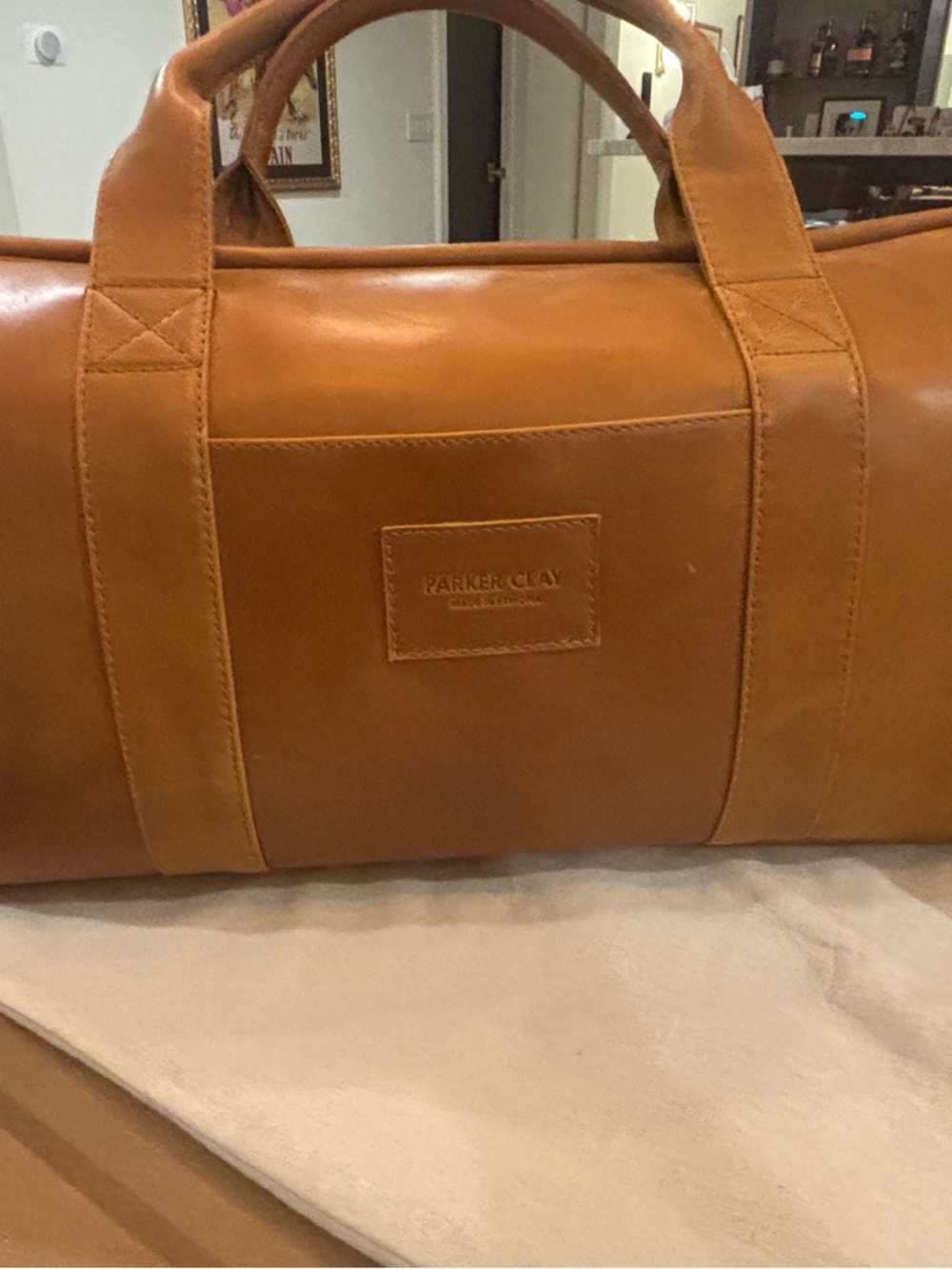 Parker Clay Tan Leather Montecito weekender